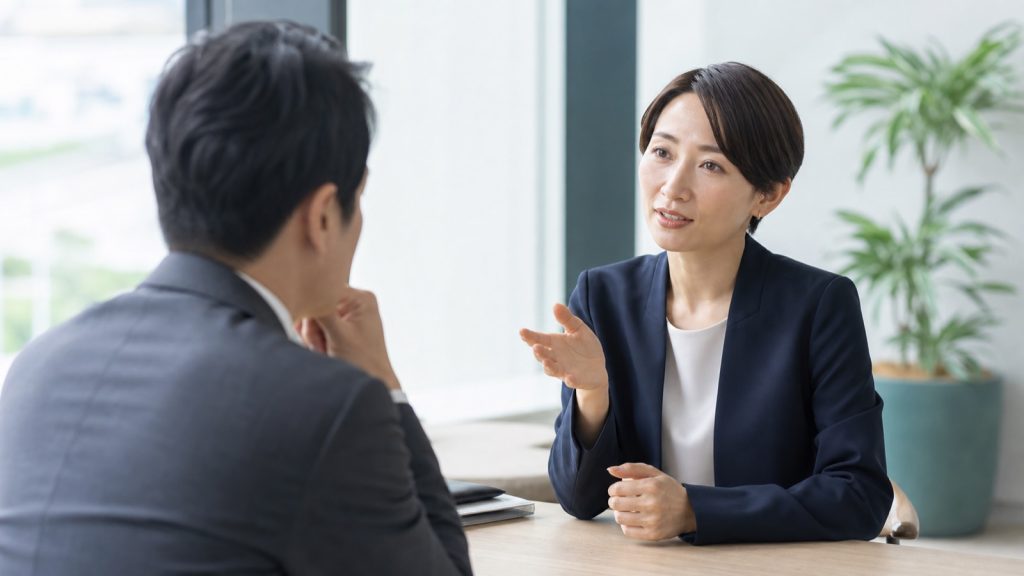 問いを投げかけ、考えを引き出す一対一の対話